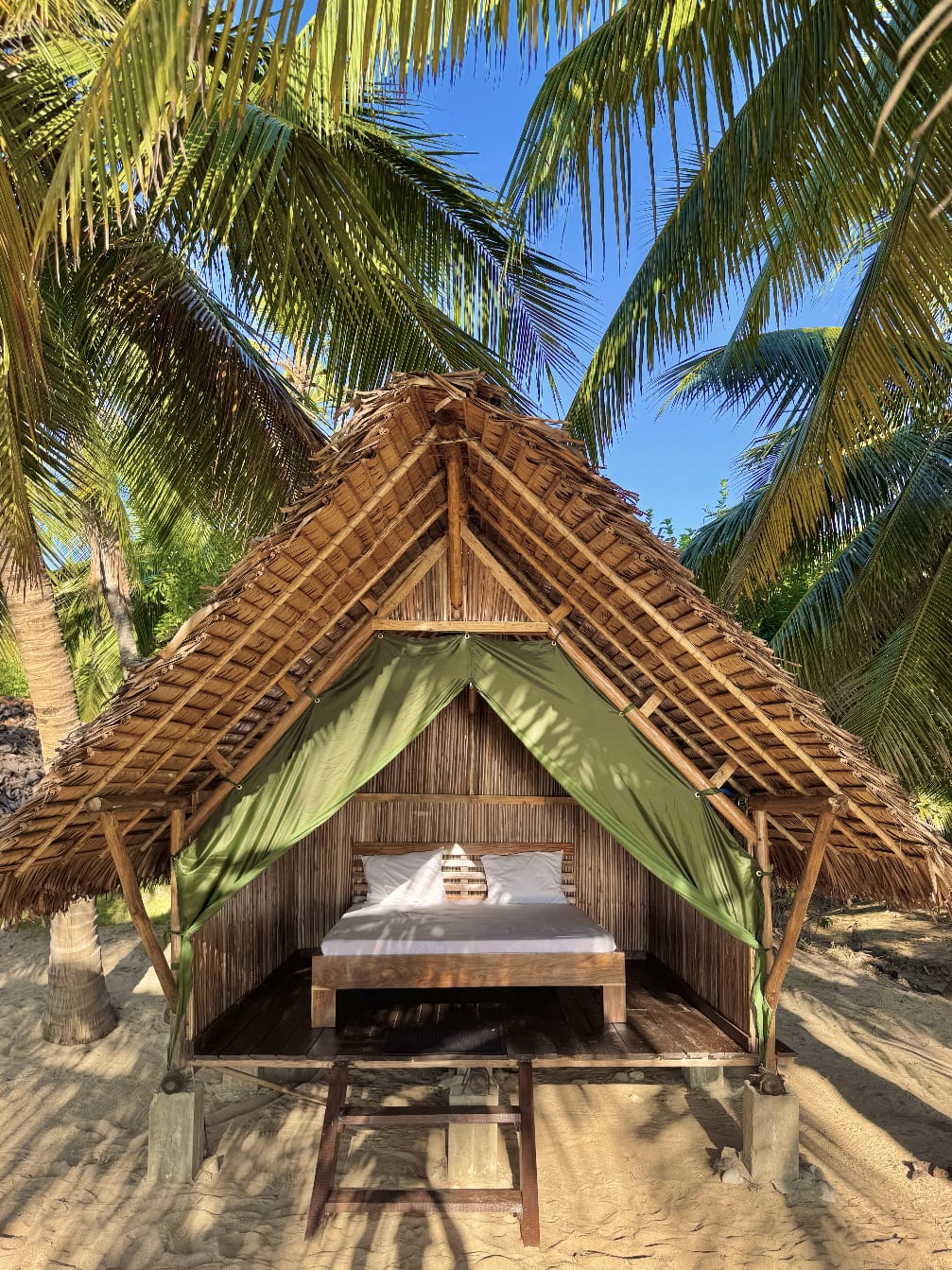 Lit hut